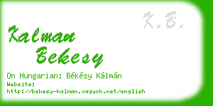 kalman bekesy business card