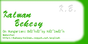 kalman bekesy business card